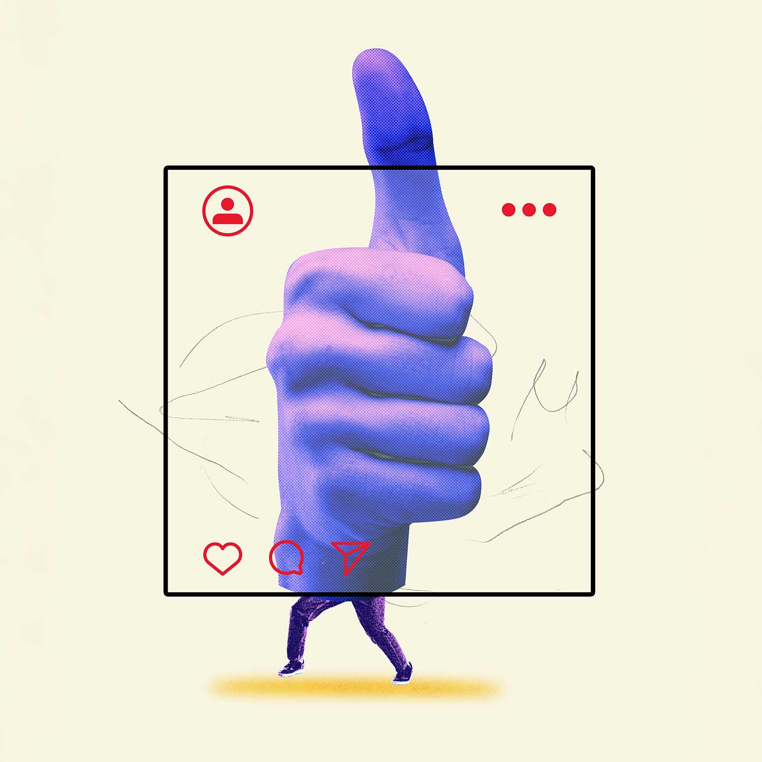 thumbs up and like on social