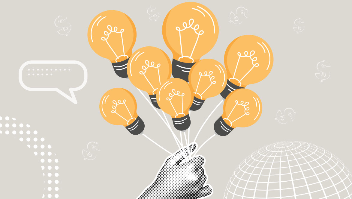 light bulb balloon collage for knowledge