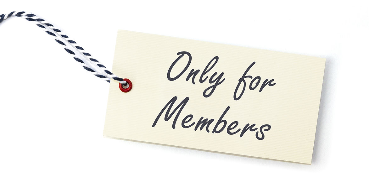 tag with words only for members written on it