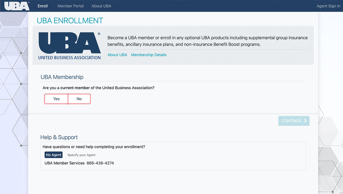 UBA Enrollment Application Site
